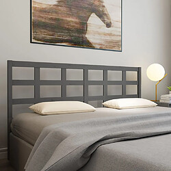 vidaXL Tête de lit Gris 185,5x4x100 cm Bois massif de pin