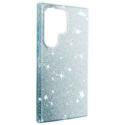 Avizar Coque Paillette pour Samsung Galaxy S23 Ultra Semi-rigide Spark Case bleu