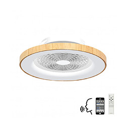 Luminaire Center Plafonnier ventilateur Tibet Effet blanc,bois 1 ampoule 20cm