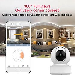 Avis HD 1080P WIFI Sécurité Babyphone caméra sans fil Caméra IP 360DEGREE Rotation blanc