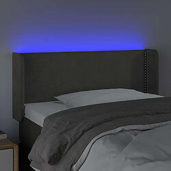 Avis Maison Chic Tête de lit moderne à LED lumineuse pour chambre - Décoration de lit Gris foncé 103x16x78/88 cm Velours -MN58651