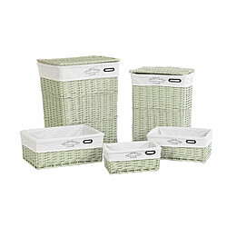 Set de basket DKD Home Decor Vert osier 44 x 34 x 56 cm