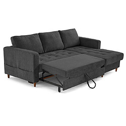 Avis Lisa Design Anna - canapé d'angle droit 4 places convertible avec coffre en velours texturé