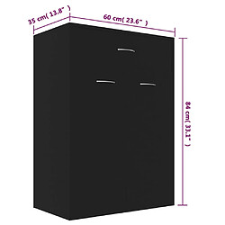 vidaXL Armoire à chaussures Noir 60x35x84 cm Bois d'ingénierie pas cher