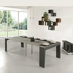 Inside 75 Table console extensible MARVEL PLUS pied métal plateau gris béton largeur 120cm