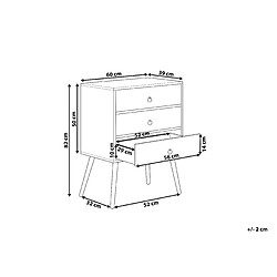 Avis Beliani Commode effet bois foncé / gris 3 tiroirs BATLEY