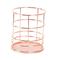 rose or métal table de rangement panier de rangement stylo organisateur circulaire