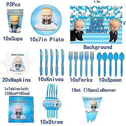 Universal 92 PCS Baby Boss Party Supply Baby Bosh Birthday Boy