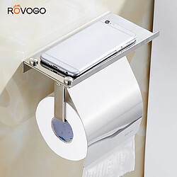 Universal Porte-papier hygiénique en acier inoxydable avec téléphone mobile, accessoires de salle de bains, tissu, distributeur de rouleaux, stockage | Porte-papier (argent)