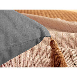 Coussin Panama avec pompons jute Gris Clair 50 x70 cm - Enjoy Home