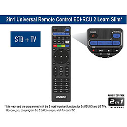 Avis SANAG Telecommande Universelle Edi-Rcu 2 Learn Slim, Originale, Programmable, 2En1 Tv Et Recepteur, Picco T265, Picco T265+, Nano T265+, Picco T265 Pro, Ping, Proton, Piccollin?, Piccollo