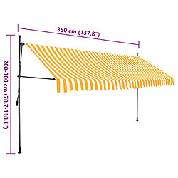 vidaXL Auvent manuel rétractable avec LED 350 cm Blanc et orange pas cher