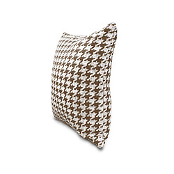 Coussin avec Rembourrage Marron et Blanc Ribe Kuatéh Design Pied-de-Poule 45x45 cm