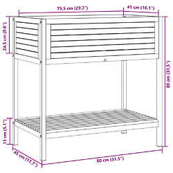 vidaXL Jardinière et étagère 80x45x80 cm bois massif d'acacia et acier pas cher