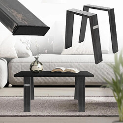 ML DESIGN MODERN LIVING Set 2 pieds de table Loft patins de table industriel poudre clair mat 44x42 cm