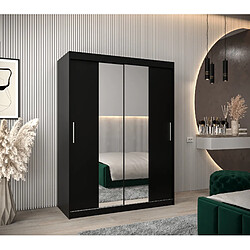 Abiks Meble Armoire Tokyo 1 à portes coulissantes 200/150/62 2 portes (noir/noir)