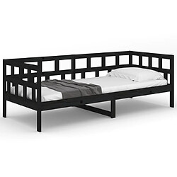 Acheter vidaXL Lit de jour sans matelas noir bois de pin massif 90x190 cm