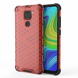 Coque en TPU peau en nid d'abeille antichoc rouge pour votre Xiaomi Redmi Note 9/Redmi 10X 4G