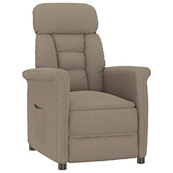 vidaXL Fauteuil inclinable Taupe Similicuir daim