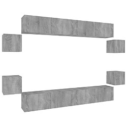 Maison Chic Ensemble de meubles TV 8 pcs | Banc TV Moderne pour salon | Meuble de Rangement - Sonoma gris Bois d'ingénierie -MN38673