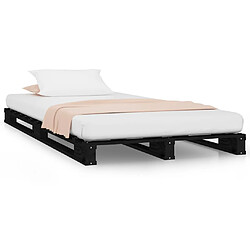 vidaXL Lit de palette sans matelas noir bois massif