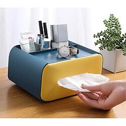 Acheter Universal Boîte à mouchoirs anti-poussière Télécommande Sièges Boîte de rangement cosmétique Récipients à serviettes Organisateurs de table Outils de décoration(Bleu)