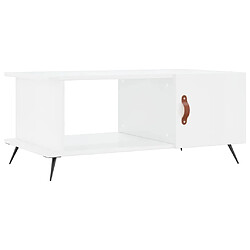 vidaXL Table basse Blanc brillant 90x50x40 cm Bois d'ingénierie