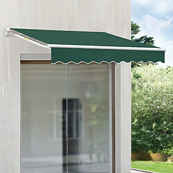 Avis Store Banne Bitonto avec Manivelle 250 x 200 cm Vert Foncé [en.casa]