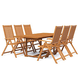 Salle à manger de jardin 7 pcs,Table et chaise à dîner Bois d'acacia massif -MN60014