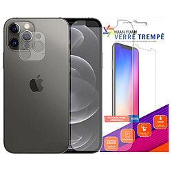 Verre trempé pour iPhone 12 pro + Verre Trempé Camera Arrière Protecteur - 9H Film Protection en Verre Trempé - Visiodirect -