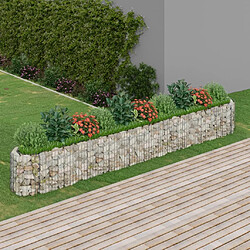 Maison Chic Jardinière,Lit surélevé - Bac à fleurs - pot de fleur à gabion Fer galvanisé 400x50x50 cm -GKD26544