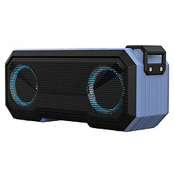 General Haut-parleur Bluetooth portable, haut-parleur étanche IPX7 sans fil avec caisson de basses, volume plus fort de 16 W, temps de lecture plus long, Bluetooth 5.0, lumière RVB ambiante, temps de lecture de 12 heures (bleu clair)