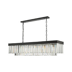 Luminaire Center Suspension Celeus Noir mat, Cristal