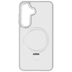 Avizar Coque pour Samsung Galaxy S24 Anneau Compatible MagSafe Support Stand Transparent