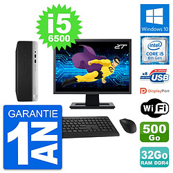 PC HP 400 G4 SFF Ecran 27" Intel i5-6500 RAM 32Go Disque 500Go Windows 10 Wifi - Occasion