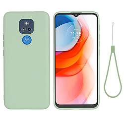 Coque en silicone Liquide de couleur unie avec sangle souple vert pour votre Motorola Moto G Play (2021)