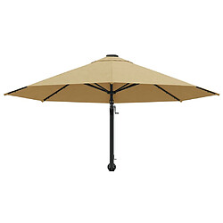 Avis vidaXL Parasol mural avec mât métallique 300 cm Taupe