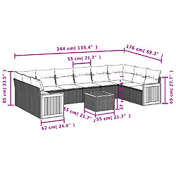 Avis Maison Chic Salon de jardin 11 pcs avec coussins | Ensemble de Table et chaises | Mobilier d'Extérieur noir résine tressée -GKD40110