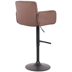 Avis Decoshop26 Tabouret de bar pivotant en velours marron et métal noir avec accoudoirs repose-pieds et dossier TDB10653