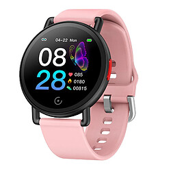 Chrono Montre Connectée avec IP68 Podometre Cardiofréquencemètre Sommeil Compatible Android,iPhone-Rose