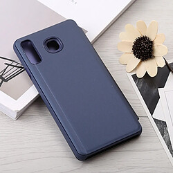 Avis Wewoo Coque Étui à rabat en cuir pour miroir Galaxy A8 Star avec support bleu