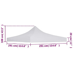 Avis vidaXL Toit de tente de réception 3 x 3 m Blanc