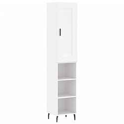 vidaXL Buffet haut Blanc 34,5x34x180 cm Bois d'ingénierie