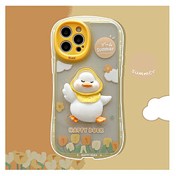 GUPBOO Étui pour iPhone13 Silicone mignon de cas de téléphone portable de dessin animé de canard en trois dimensions