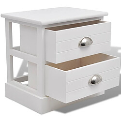 Avis vidaXL Table de chevet en style français 2 pcs Blanc