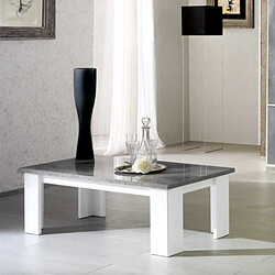 Dansmamaison Table basse Laqué Blanc Brillant/Gris - AVELLINO