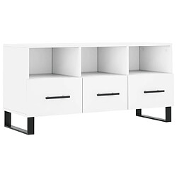 Maison Chic Meuble TV scandinave - Banc TV pour salon blanc 102x36x50 cm bois d'ingénierie -MN78547