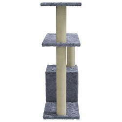 Helloshop26 Arbre à chat meuble tour grimper jouet grattage grattoir escalade plateforme avec griffoirs en sisal clair 70 cm gris 02_0022612