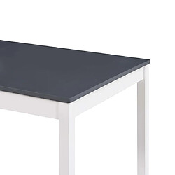 Avis vidaXL Table à manger Blanc et gris 180x90x73 cm Bois de pin