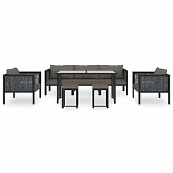 Maison Chic Salon de jardin 8 pcs + coussins - Mobilier/Meubles de jardin - Table et chaises d'extérieur Résine tressée Anthracite -MN22099